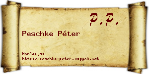 Peschke Péter névjegykártya